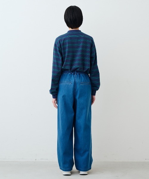 THREE FIFTY STANDARD(スリーフィフティースタンダード)の「THREE FIFTY STANDARDレトロなボーダーTシャツ(Tシャツ/カットソー・レディース・アイボリー/ブラック×ホワイト/ネイビー・LL/L/M/3L)」の13枚目の写真