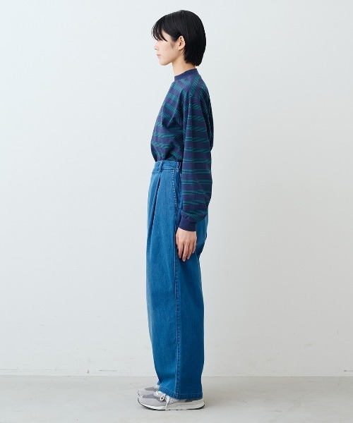 THREE FIFTY STANDARD(スリーフィフティースタンダード)の「THREE FIFTY STANDARDレトロなボーダーTシャツ(Tシャツ/カットソー・レディース・アイボリー/ブラック×ホワイト/ネイビー・LL/L/M/3L)」の12枚目の写真