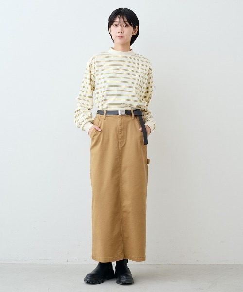 THREE FIFTY STANDARD(スリーフィフティースタンダード)の「THREE FIFTY STANDARDレトロなボーダーTシャツ(Tシャツ/カットソー・レディース・アイボリー/ブラック×ホワイト/ネイビー・LL/L/M/3L)」の5枚目の写真