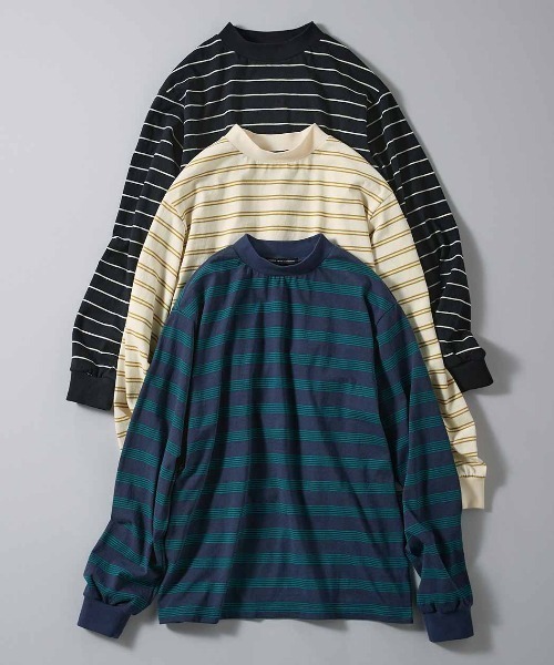 THREE FIFTY STANDARD(スリーフィフティースタンダード)の「THREE FIFTY STANDARDレトロなボーダーTシャツ(Tシャツ/カットソー・レディース・アイボリー/ブラック×ホワイト/ネイビー・LL/L/M/3L)」の17枚目の写真