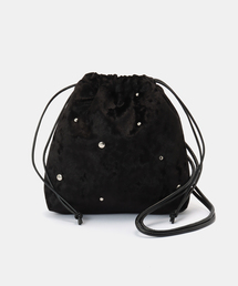 B.C STOCK | スタッズベロア巾着バッグ(ショルダーバッグ)