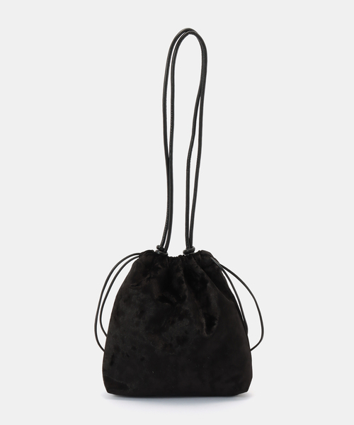 B.C STOCK（ベーセーストック）の「スタッズベロア巾着バッグ（ショルダーバッグ・レディース・ブラウン/ブラック/ブルー・FREE）」の6枚目の写真