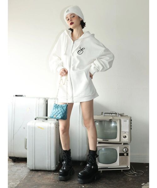 EVRIS（エヴリス）の「ワンポイントシャギーニットキャップ（ニットキャップ/ビーニー・レディース・ブラック/ホワイト・FREE）」の14枚目の写真