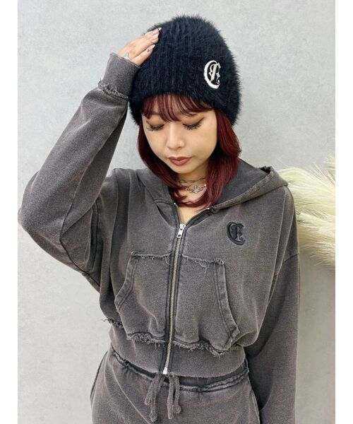 EVRIS（エヴリス）の「ワンポイントシャギーニットキャップ（ニットキャップ/ビーニー・レディース・ブラック/ホワイト・FREE）」の22枚目の写真