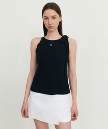 ホルターネックスリーブレスニットトップ_BLACK