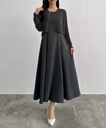 CENEA（セネア）の「シアーラメニット+フレアキャミワンピースSET（ワンピース）」