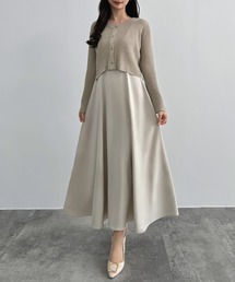 CENEA（セネア）の「シアーラメニット+フレアキャミワンピースSET（ワンピース）」