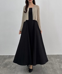 CENEA（セネア）の「シアーラメニット+フレアキャミワンピースSET（ワンピース）」