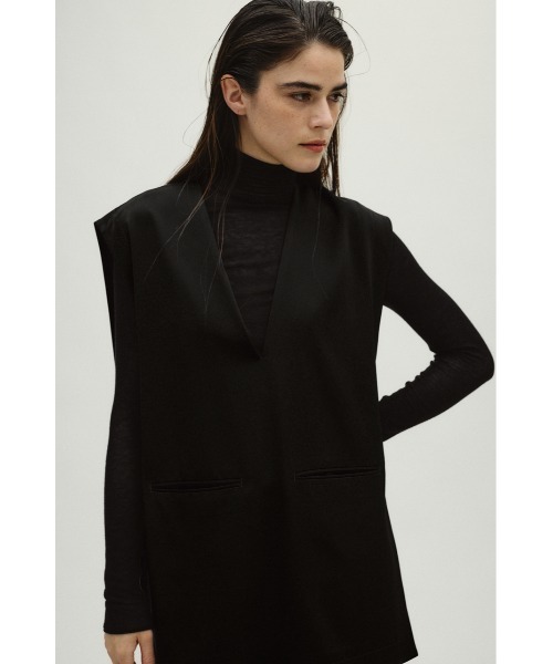RIM.ARKリムアーク ハイネック ニットベスト ノースリーブ 黒 ブラック RIM.ARK（リムアーク）の「Classical knit vest クラシカルニット