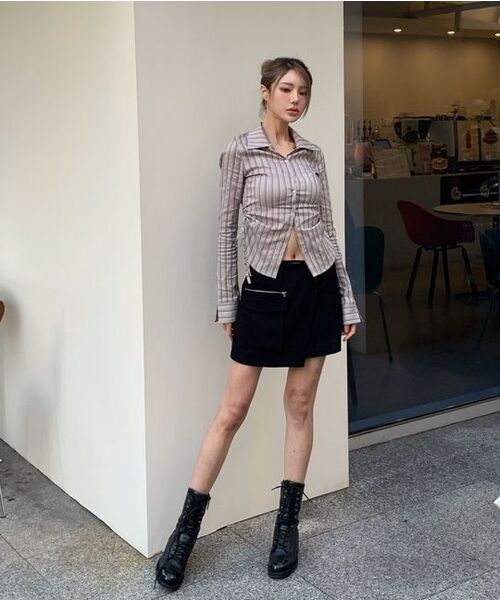 Midnight Move（ミッドナイトムーブ）の「zip skirt [navy]（スカート・レディース・その他・SMALL/MEDIUM）」の5枚目の写真
