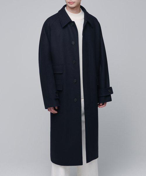 MUSINSA STANDARD（ムシンサスタンダード）の「MTR オーバーサイズ バルマカンコート [ネイビー]（チェスターコート・メンズ・その他・MEDIUM/LARGE/X-LARGE/XX-LARGE）」の3枚目の写真