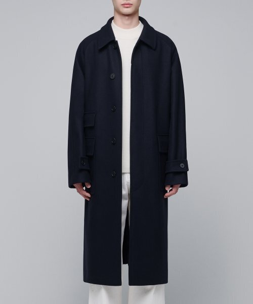 MUSINSA STANDARD（ムシンサスタンダード）の「MTR オーバーサイズ バルマカンコート [ネイビー]（チェスターコート・メンズ・その他・MEDIUM/LARGE/X-LARGE/XX-LARGE）」の4枚目の写真