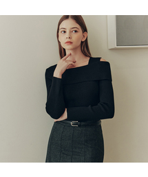 ZEROSTREET（ゼロストリート）の「[3カラー]ソリッドアンバランスオフショルダーセーター（ニット/セーター）」