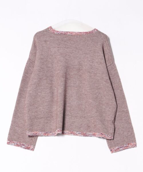 kese-moi(ケセモイ)の「MIXテープヤーンプルオーバー(ニット/セーター・レディース・ベージュ/ネイビー・FREE)」の3枚目の写真