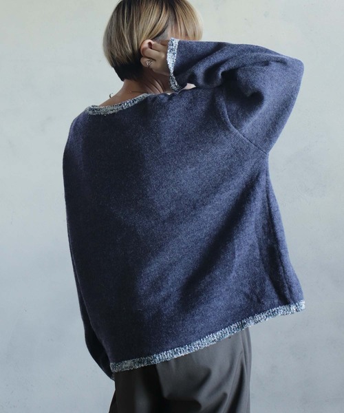 kese-moi(ケセモイ)の「MIXテープヤーンプルオーバー(ニット/セーター・レディース・ベージュ/ネイビー・FREE)」の16枚目の写真