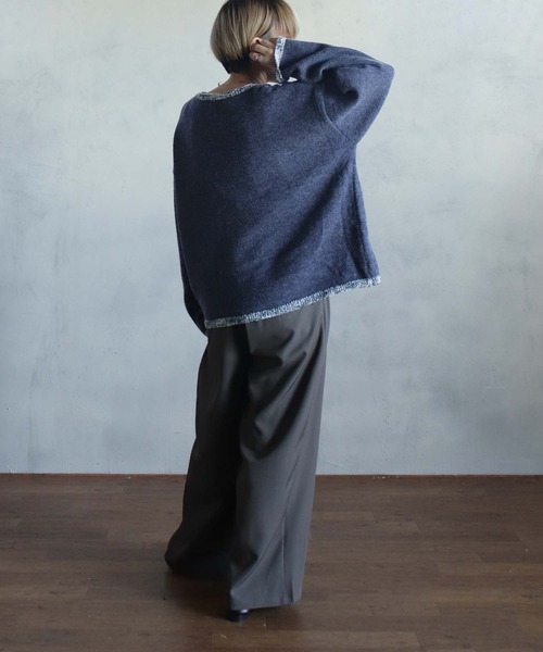 kese-moi(ケセモイ)の「MIXテープヤーンプルオーバー(ニット/セーター・レディース・ベージュ/ネイビー・FREE)」の17枚目の写真