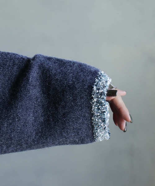 kese-moi(ケセモイ)の「MIXテープヤーンプルオーバー(ニット/セーター・レディース・ベージュ/ネイビー・FREE)」の18枚目の写真