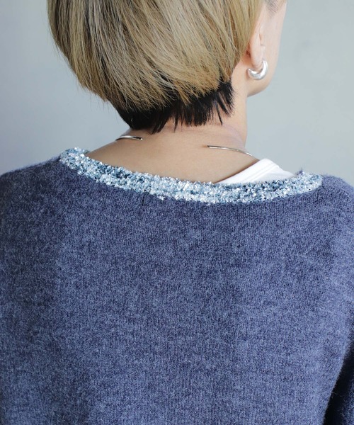 kese-moi(ケセモイ)の「MIXテープヤーンプルオーバー(ニット/セーター・レディース・ベージュ/ネイビー・FREE)」の20枚目の写真