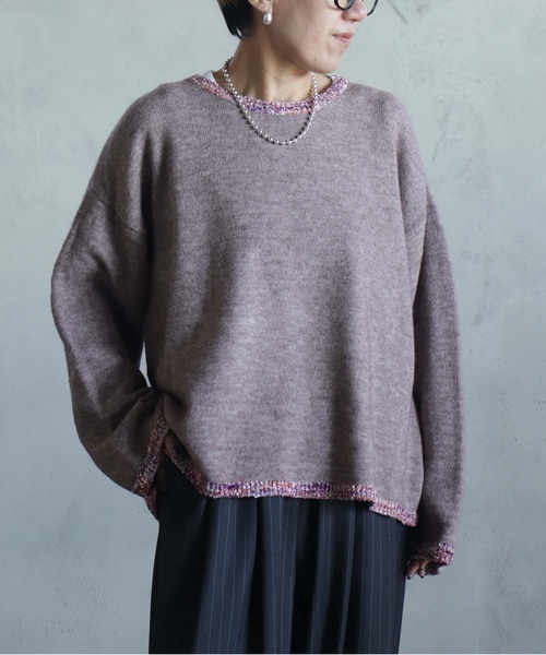 kese-moi(ケセモイ)の「MIXテープヤーンプルオーバー(ニット/セーター・レディース・ベージュ/ネイビー・FREE)」の21枚目の写真