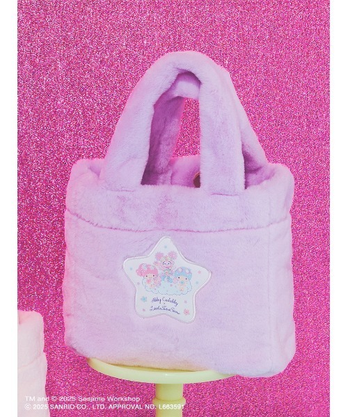 sanrio(サンリオ)の「【アビー×リトルツインスターズ】ファーバッグ(トートバッグ・レディース・ライトピンク/ラベンダー・F)」の15枚目の写真