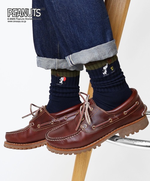 CHICSTOCKS（シックストックス）の「SNOOPY×CHICSTOCKS［スポーツ］（ソックス/靴下・メンズ・ネイビー/オフホワイト/チャコールグレー・SMALL/LARGE）」の9枚目の写真