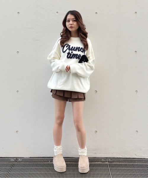 one way（ワンウェイ）の「ラメリボンロゴジャガードニット（ニット/セーター・レディース・ホワイト/グレー/ブルー/ネイビー/レッド・FREE）」の12枚目の写真