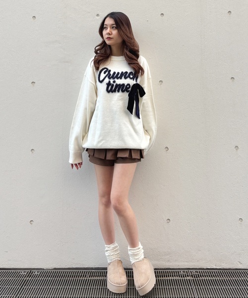 one way（ワンウェイ）の「ラメリボンロゴジャガードニット（ニット/セーター・レディース・ホワイト/グレー/ブルー/ネイビー/レッド・FREE）」の13枚目の写真