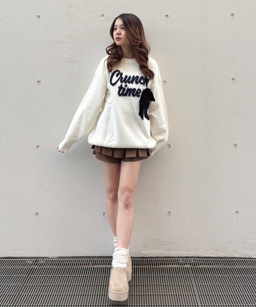 one way（ワンウェイ）の「ラメリボンロゴジャガードニット（ニット/セーター・レディース・ホワイト/グレー/ブルー/ネイビー/レッド・FREE）」の15枚目の写真