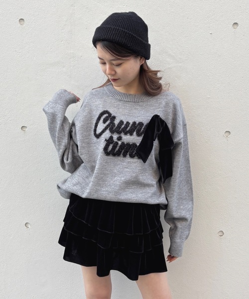 one way（ワンウェイ）の「ラメリボンロゴジャガードニット（ニット/セーター・レディース・ホワイト/グレー/ブルー/ネイビー/レッド・FREE）」の19枚目の写真