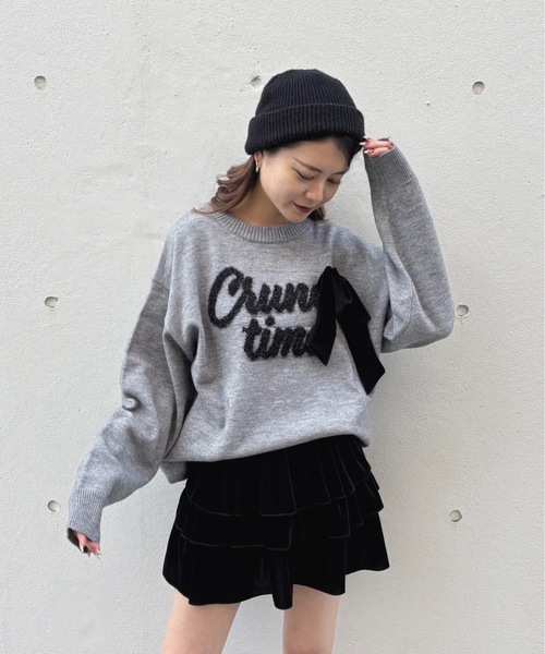 one way（ワンウェイ）の「ラメリボンロゴジャガードニット（ニット/セーター・レディース・ホワイト/グレー/ブルー/ネイビー/レッド・FREE）」の20枚目の写真