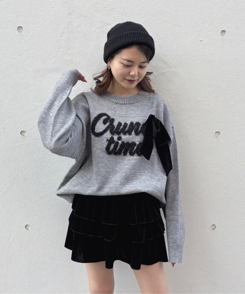 one way（ワンウェイ）の「ラメリボンロゴジャガードニット（ニット/セーター・レディース・ホワイト/グレー/ブルー/ネイビー/レッド・FREE）」の22枚目の写真