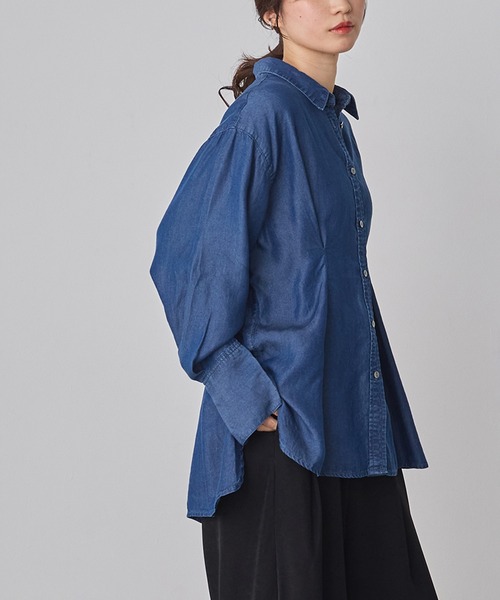 hunch(ハンチ)の「テンセルデニム ウエストタックシャツ(シャツ/ブラウス・レディース・グレー/ライトインディゴブルー/ネイビー・FREE)」の19枚目の写真