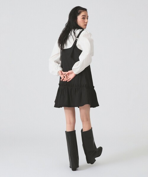 Ray BEAMS（レイビームス）の「アシメフリルヘム キャミ ワンピース（ワンピース・レディース・ブラウン系その他5/ブラック・1/0）」の5枚目の写真