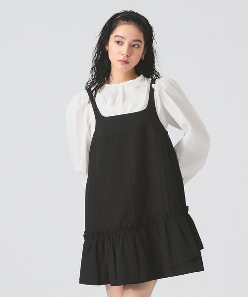 Ray BEAMS（レイビームス）の「アシメフリルヘム キャミ ワンピース（ワンピース・レディース・ブラウン系その他5/ブラック・1/0）」の6枚目の写真