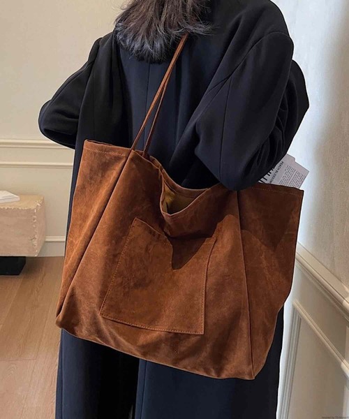 VIBGYOR(ヴィブジョー)の「Liaa/スエード 大容量 トートバッグ A18721(トートバッグ・レディース・ブラック/ブラウン/ダークブラウン・FREE)」の9枚目の写真
