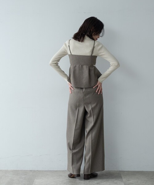 GALLEST(ギャレスト)の「ガンクラブチェックワイドパンツ(その他パンツ・レディース・ベージュ系1/ブラック系1・36/38/40)」の4枚目の写真