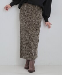 Cutie Blonde | 【あったか】両面起毛 ベロアレオパード柄スカート(スカート)