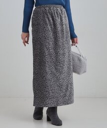 Cutie Blonde | 【あったか】両面起毛 ベロアレオパード柄スカート(スカート)