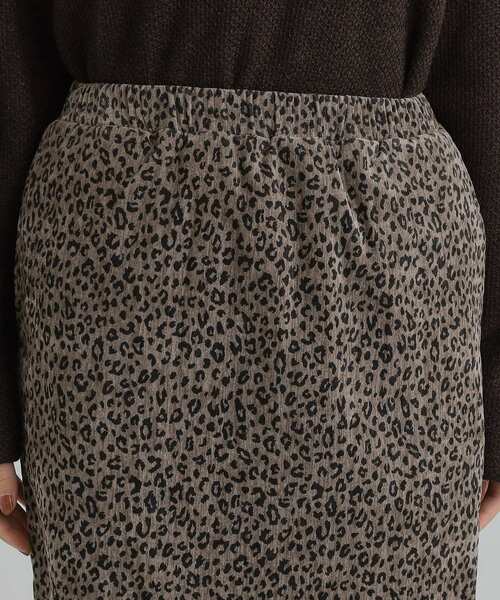 Cutie Blonde（キューティーブロンド）の「【あったか/洗濯機可/S-LL】主役になる 両面起毛 ベロアレオパード柄スカート（スカート・レディース・チャコール/ダークブラウン系3・01/02/03/04）」の14枚目の写真