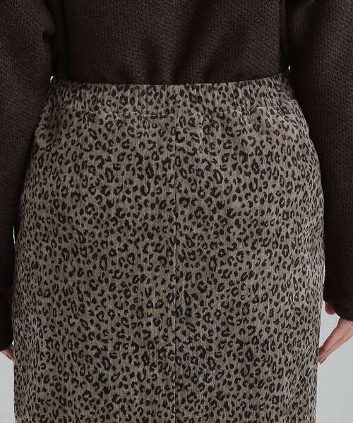 Cutie Blonde（キューティーブロンド）の「【あったか/洗濯機可/S-LL】主役になる 両面起毛 ベロアレオパード柄スカート（スカート・レディース・チャコール/ダークブラウン系3・01/02/03/04）」の15枚目の写真