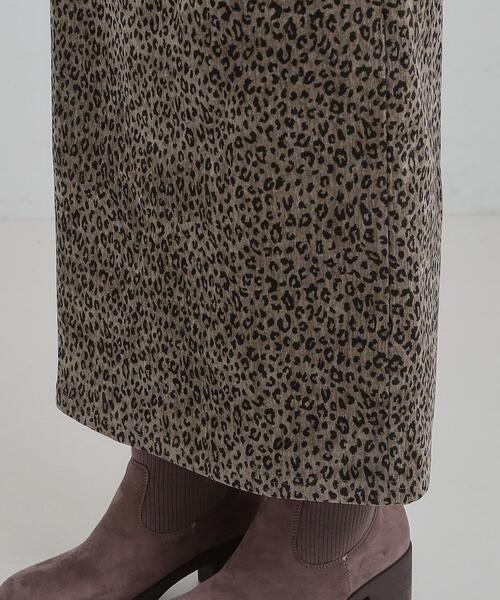 Cutie Blonde（キューティーブロンド）の「【あったか/洗濯機可/S-LL】主役になる 両面起毛 ベロアレオパード柄スカート（スカート・レディース・チャコール/ダークブラウン系3・01/02/03/04）」の17枚目の写真