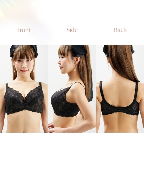 Nissen glamor(ニッセングラマー)の「【大きい胸】高嶺のフルカップブラジャー 脇高 dressy race(E70~H80)(ブラジャー・レディース・ブラック/スモークピンク・E70/E75/E80/F75/G65/G70/H70/F65/F70/F80/G75/H65/H80/H75/G80)」の11枚目の写真