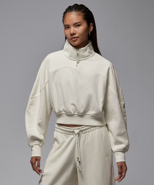 NIKE(ナイキ)の「NIKE WMNS AS W J FLT FLC QZ SSNL HV0327(スウェット・レディース・オフホワイト/ブラック・S)」の1枚目の写真