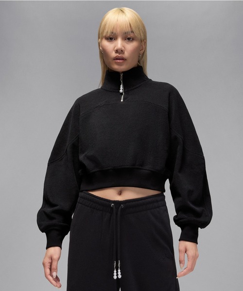 NIKE(ナイキ)の「NIKE WMNS AS W J FLT FLC QZ SSNL HV0327(スウェット・レディース・オフホワイト/ブラック・S)」の2枚目の写真