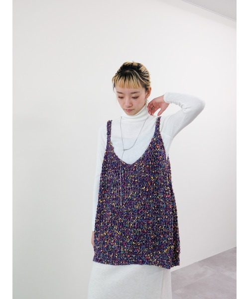 DOLLUPOOPS（ドールアップウップス）の「カラフルブークレニットベスト（ベスト・レディース・パープル/ブラック・FREE）」の10枚目の写真