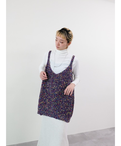 DOLLUPOOPS（ドールアップウップス）の「カラフルブークレニットベスト（ベスト・レディース・パープル/ブラック・FREE）」の9枚目の写真