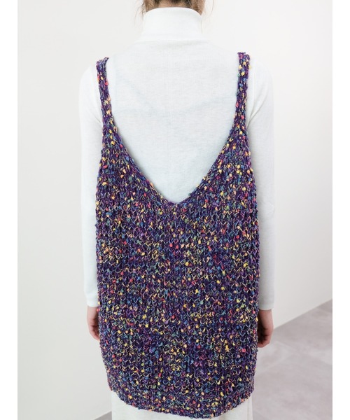 DOLLUPOOPS（ドールアップウップス）の「カラフルブークレニットベスト（ベスト・レディース・パープル/ブラック・FREE）」の6枚目の写真