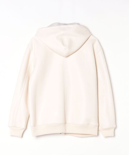 DOUBLE STANDARD CLOTHING（ダブルスタンダードクロージング）の「レザーダンボール パーカージャケット（ブルゾン・レディース・モカ/アイボリー・36/38）」の3枚目の写真