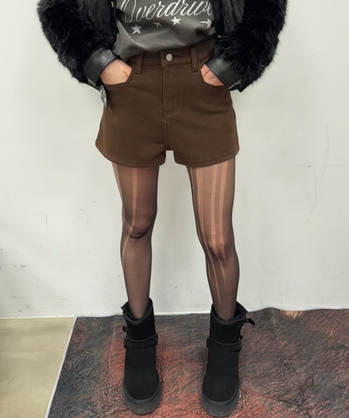 SHAGGIE（シャギー）の「裏起毛タイトハイウエストショートパンツ（その他パンツ・レディース・ブラック/ブラウン・SMALL/MEDIUM）」の12枚目の写真