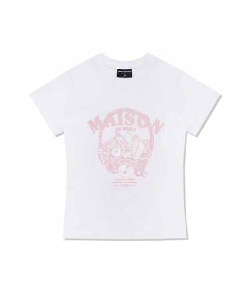 FABULOUS ARCHIVE(ファビュラスアーカイブ)の「ウィメンズフルーツスパンシングルジャージ半袖Tシャツホワイトピンク(FCD2TS512W)(Tシャツ/カットソー・レディース・ホワイト・SMALL/MEDIUM)」の1枚目の写真